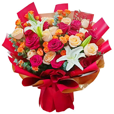 蚌埠19朵玫瑰百合，爱情永不凋零