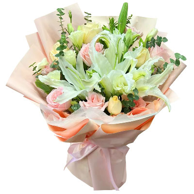 蚌埠10朵玫瑰百合混搭，爱是难忘时刻